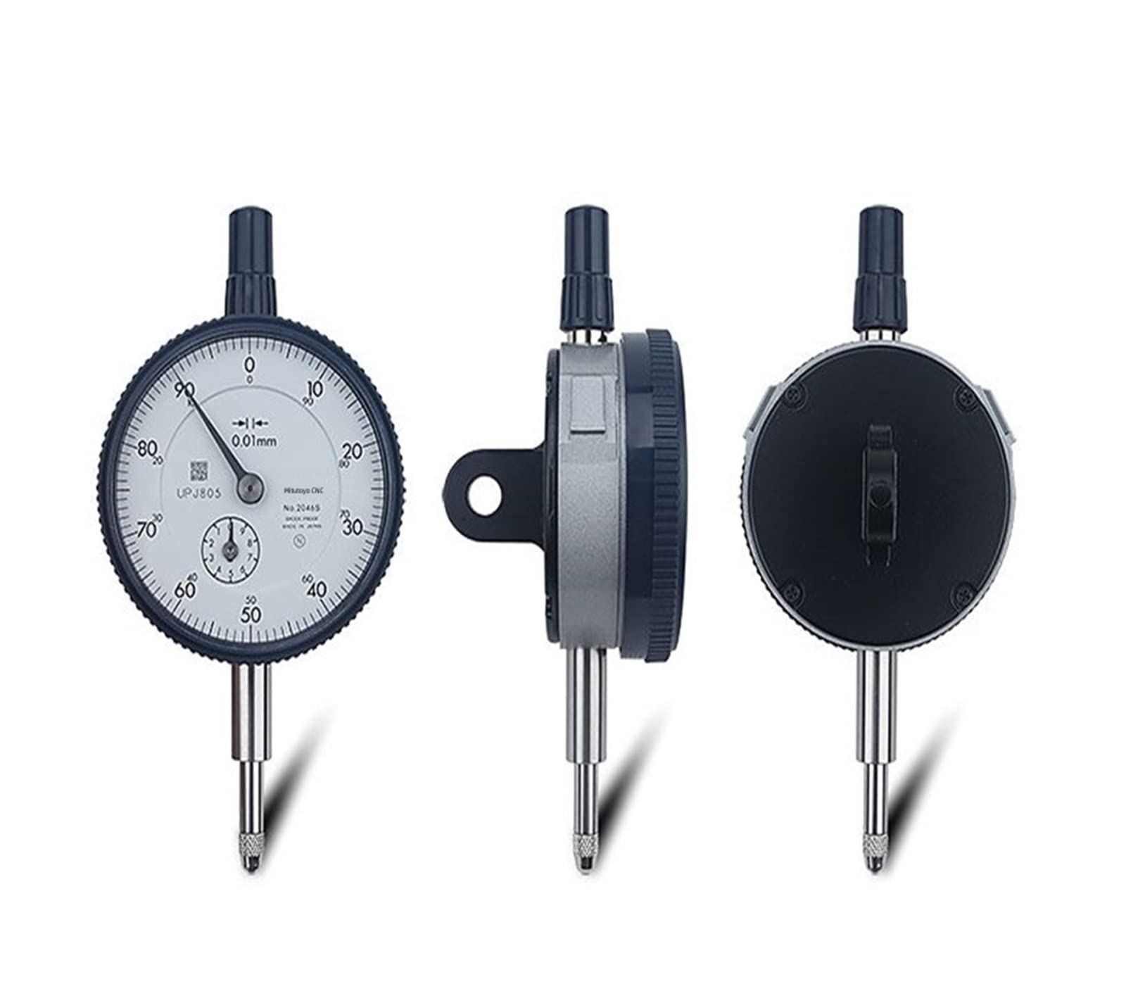 Comparatore Centesimale, Indicatore di quadrante 0-10mm 2046S Indicatore di risoluzione preciso di 0,01 mm Indicatore di misurazione del quadrante dello strumento Leva da tavolo per Falegnameria, Offi