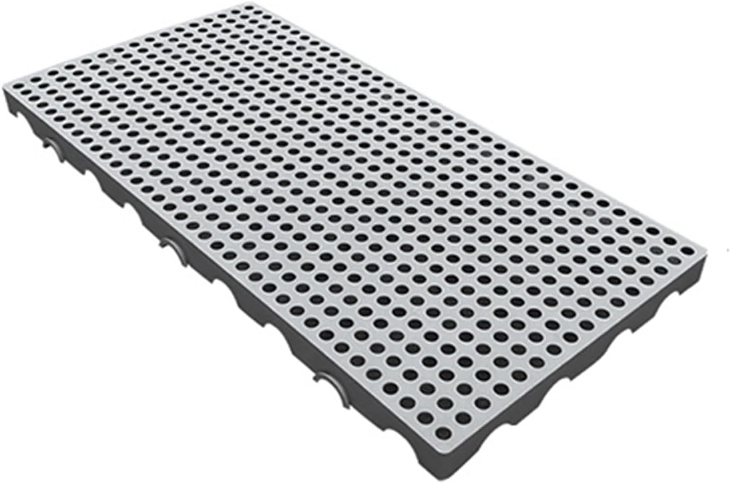 Plastic Pallet, HDPE Lightweight Breathable Ventilation Grid Pallet, Waterproof Storage Grid Pad for Garden Garage(Gray,100x50x5cm/1pcs)