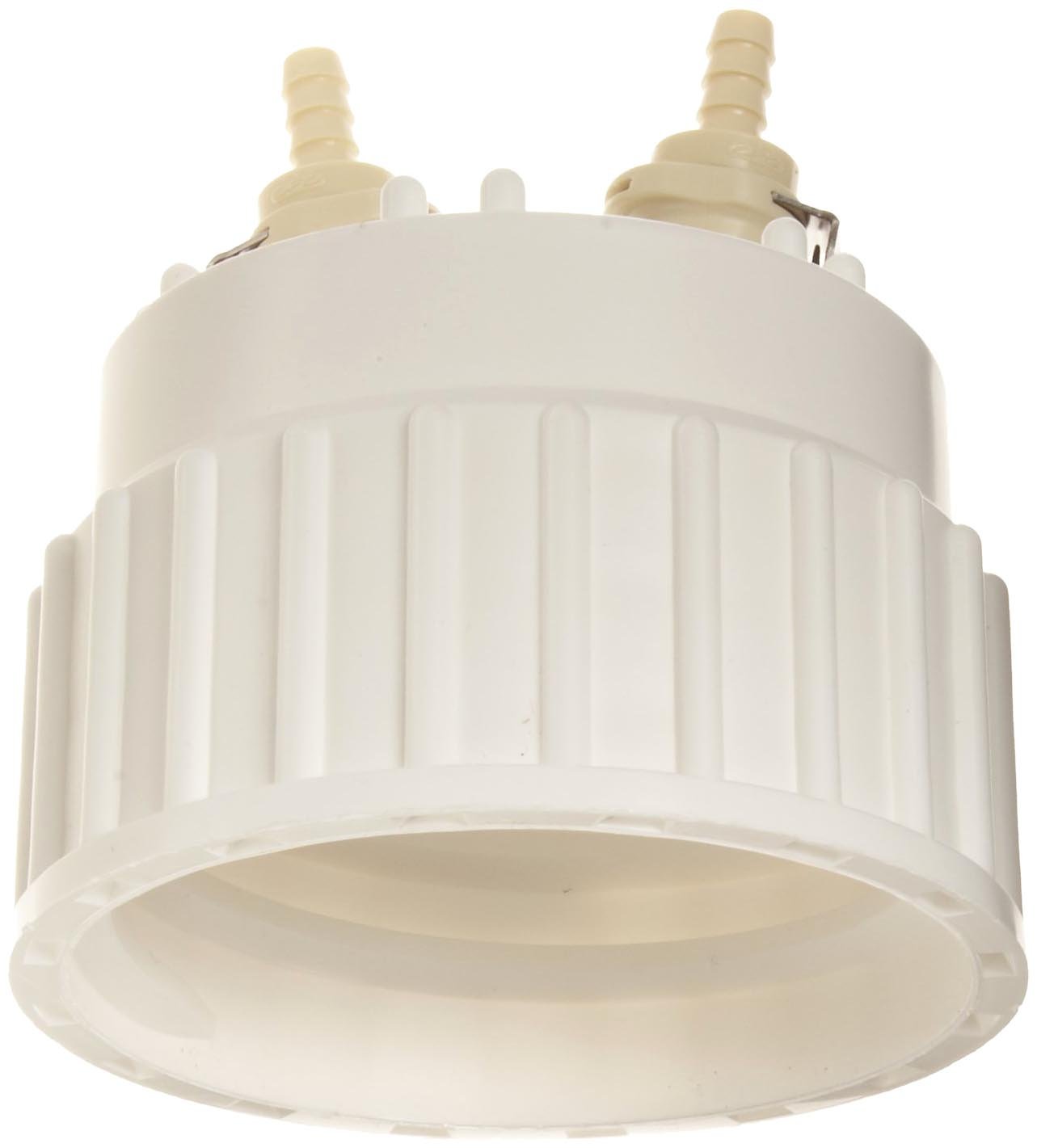 Nalgene2158-0021 Polypropylene Quick Filling/Venting 83B Closure with 2 Ports and 1/4" Tubing, Autoclavable