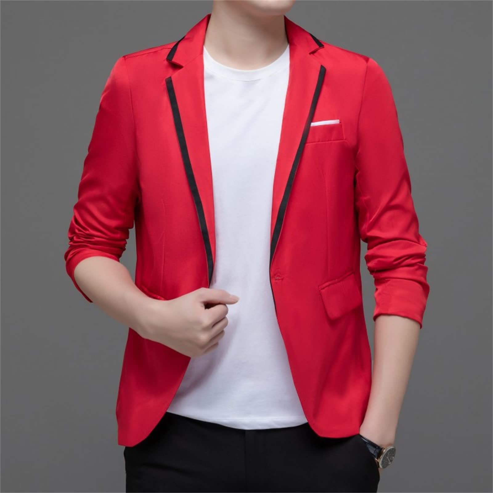Blazer élégant pour homme, veste à manches longues boutonnée, sportive, mariage, loisirs, affaires, coupe droite, costumes et vestes pour homme, veste de smoking pour mariage