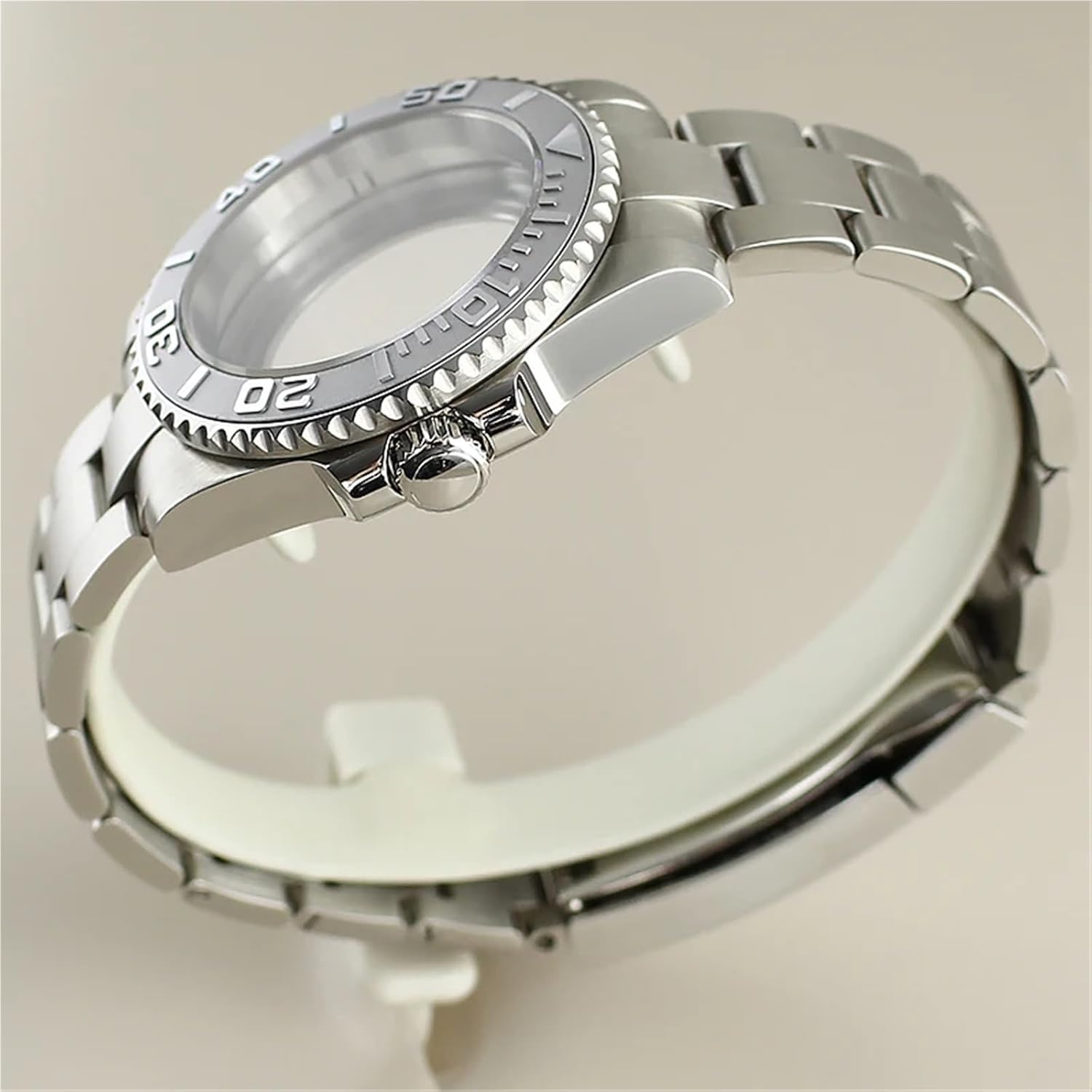 40mm For NH35 NH36 8215 Eta2824 PT5000 Movement Watch Silvery Case Sapphire Glass Watch Case
