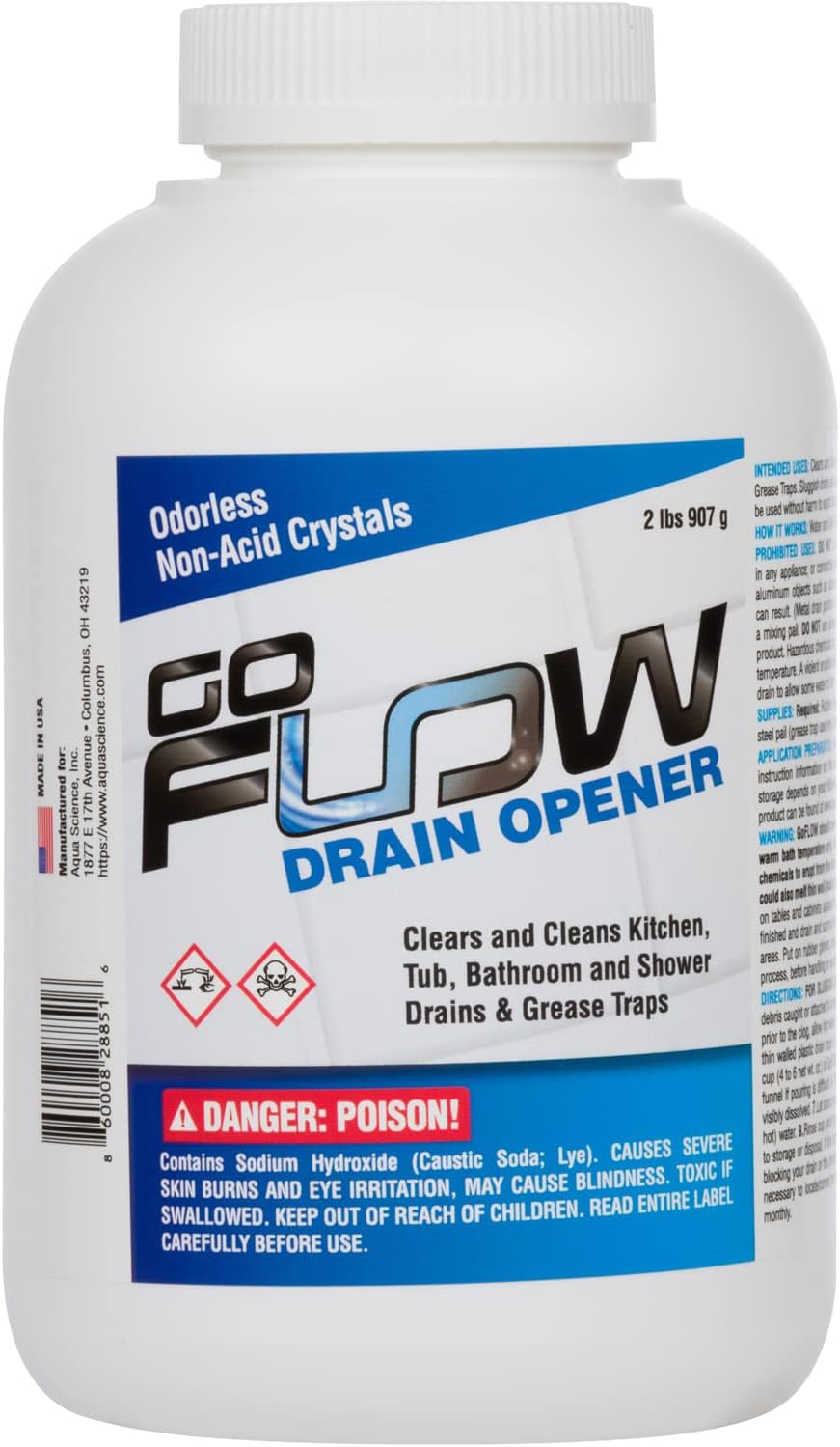 GoFlow Drain Cleaner Odorless NonAcid Crystal Granules