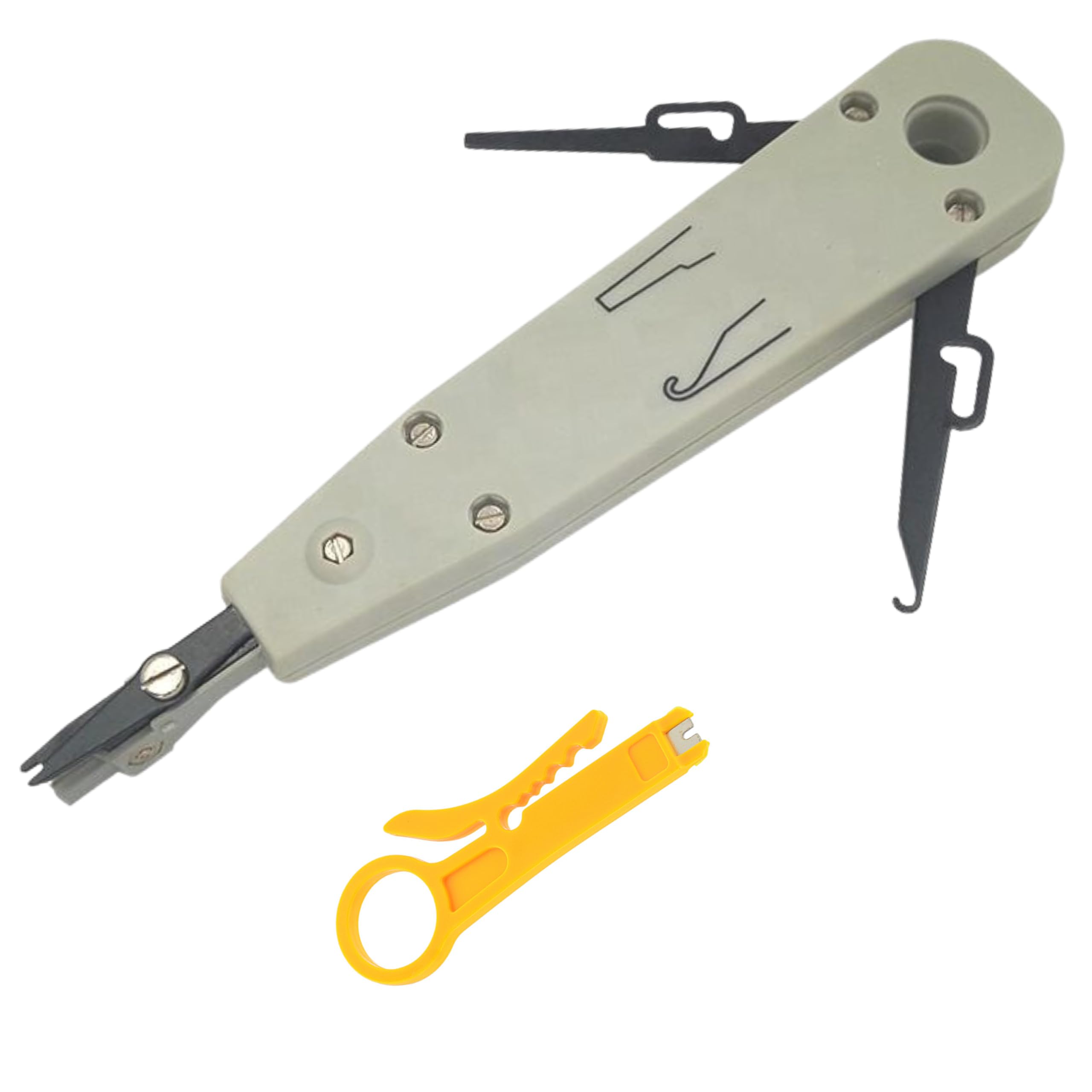 Inbrackets Professional Ethernet Punchdown Tool For Rj45 Socket Cat5 Cat6 Cat7 & Telephone Cable Impact Terminal Insertion Tools With Wire Stripper