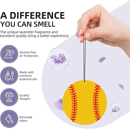 Miniatura 4 de 6 tarjetas perfumadas de fragancia para ambientador de béisbol, tabletas de sóftbol para automóvil, dormitorio, armario, zapatero