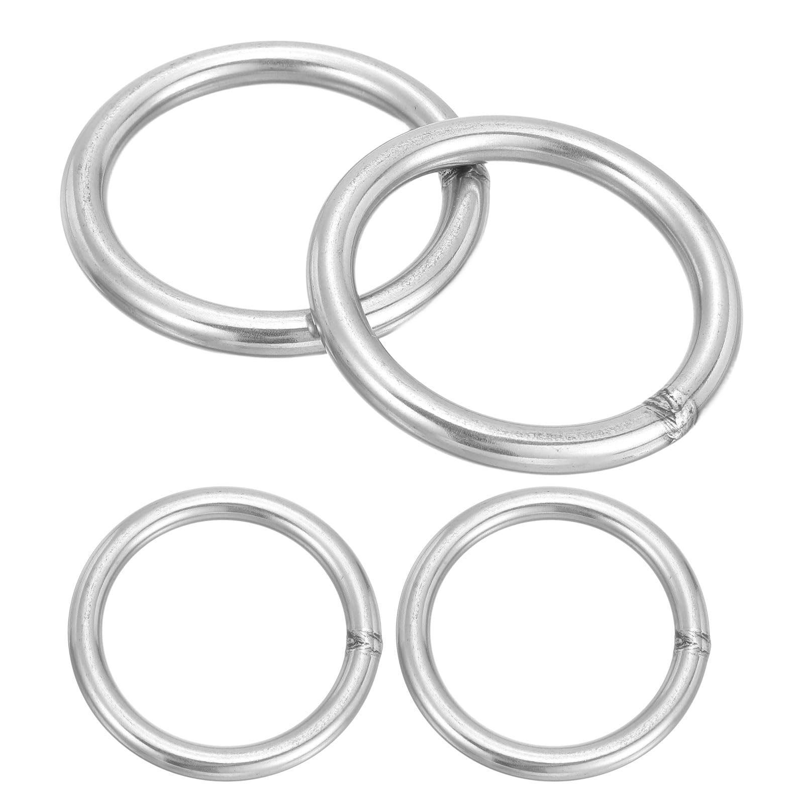 PATIKIL Metal O Rings, (70mmOD, 54mmID, 8mmThick)(4Pcs), 304 Stainless Steel Heavy Duty Round Ring Buckles, Suit for Macrame/DIY Craft/Hardware/Keychain/Belt/Dog Leash