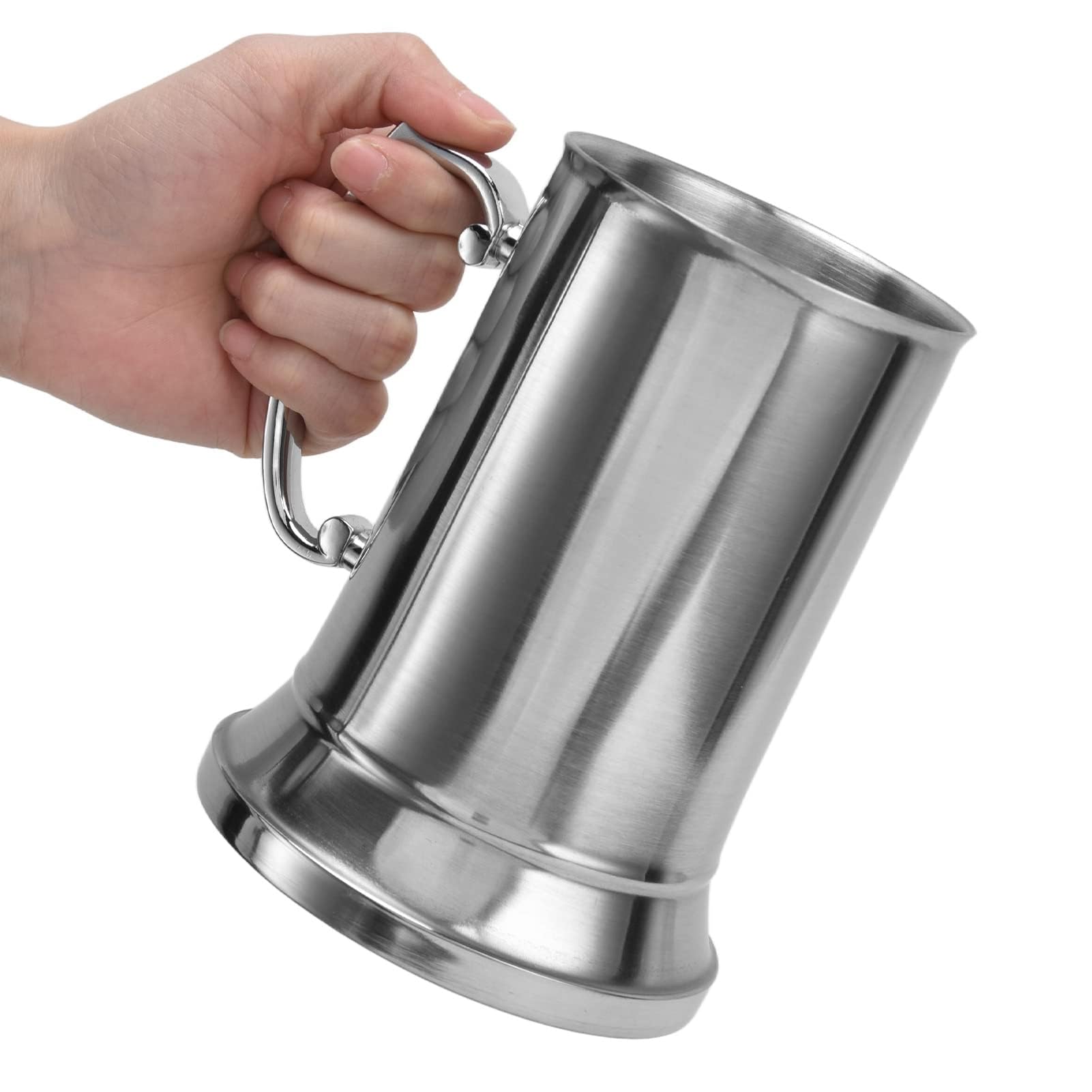 Stainless Steel Coffee Mug, 18.9oz/560ml Double Walled Beer Mug Tumbler with Handle Milk Mug Camping Travel Coffee Mug