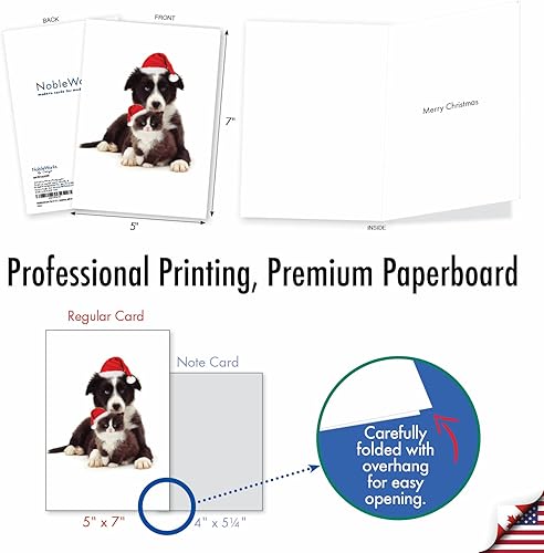 Miniatura 3 de The Best Card Company - 12 tarjetas de Navidad para perros en caja (1 diseño, 12 tarjetas) - Lindos perros cachorros, juego de tarjetas a granel con