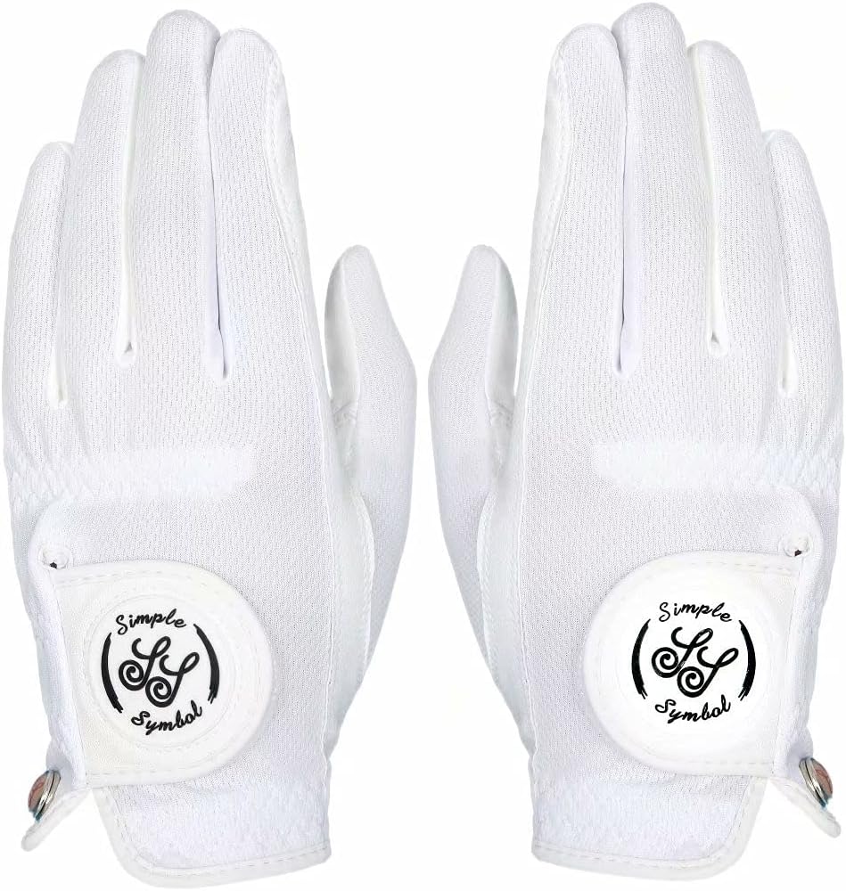 Men's RainGrip Golf Glove Two Pack,Hot Wet Weather Comfort,（Two Left Hands Or Two Right Hands Or One Pair） Four Colors to Choose from White/Green/Navy Blue/Grey(White,L,Pair)