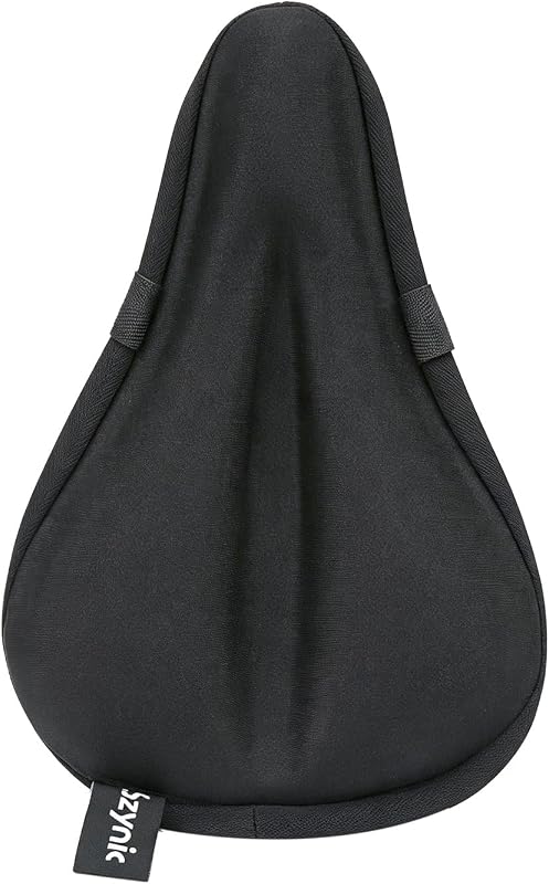 Bike Seat Cushion Cover, Gel Bicycle Saddle Cover with Foam Padding, Anti-Slip Bottom and Drawstring Lock, Comfortable Bike Seat Cover for Road Mountain Cruiser Exercise Bikes, 3 Sizes