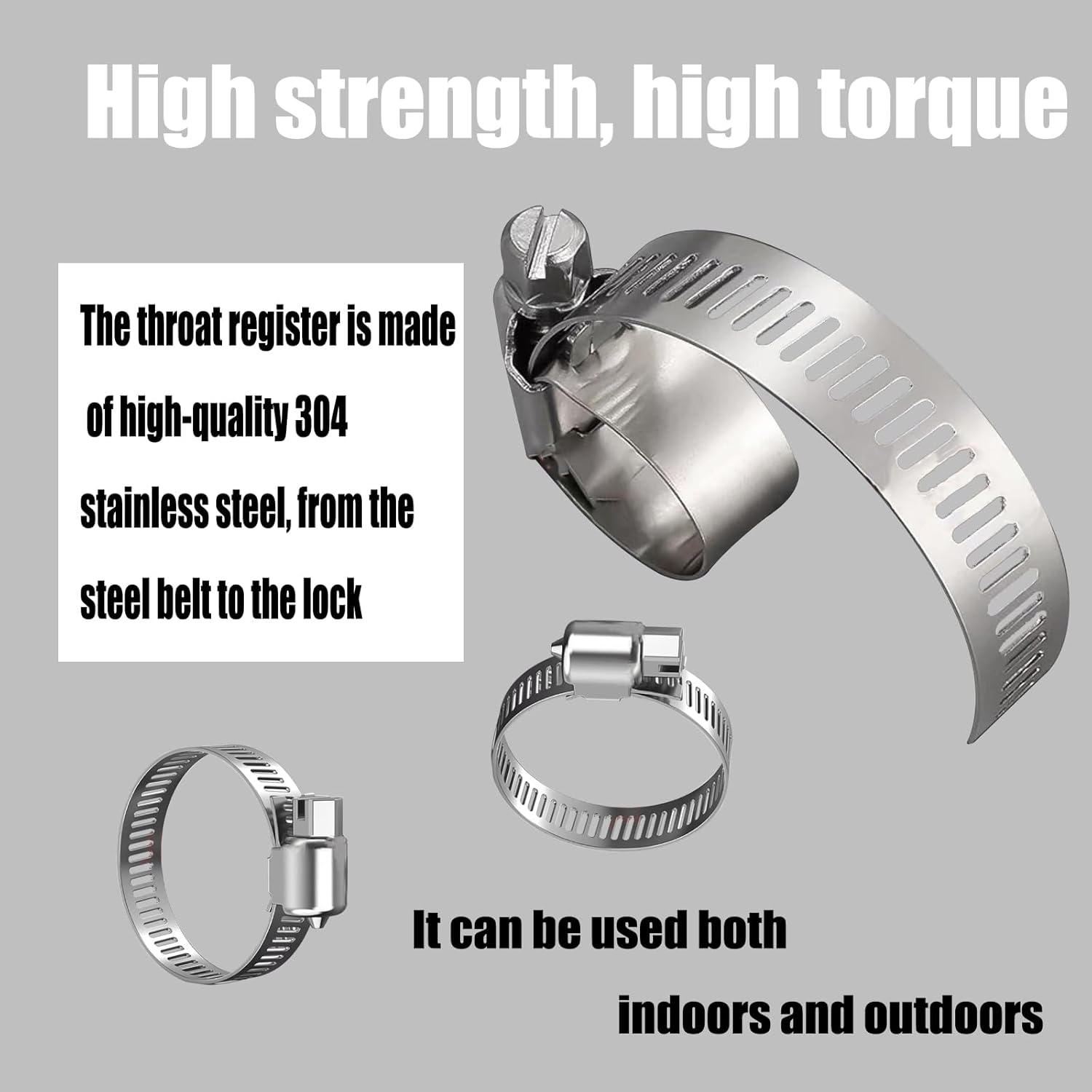304 Stainless Steel 60 Pieces Stainless Steel Hose Clamp Assortment Kit, Adjustable 1/4''- 1-1/2'' (6-38mm) Worm Gear Metal Fuel Line Clamp for Fuel Injection Line, Automotive, Radiator