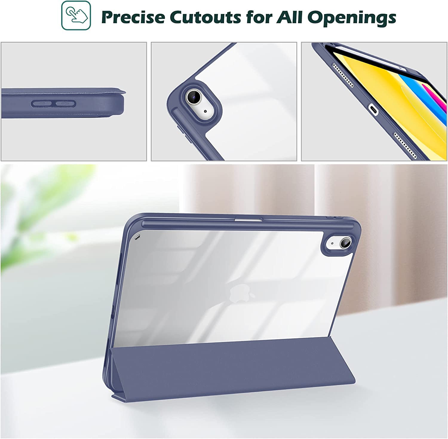 Robustrion Cover for iPad 11th (A16) / 10th Generation Cover Case (2025/2022) [Pencil Holder] (Right Side) [Auto Sleep Wake], Trifold Flip Stand Case for iPad 10th Gen / 11th Generation - Blue — Amazon image 6