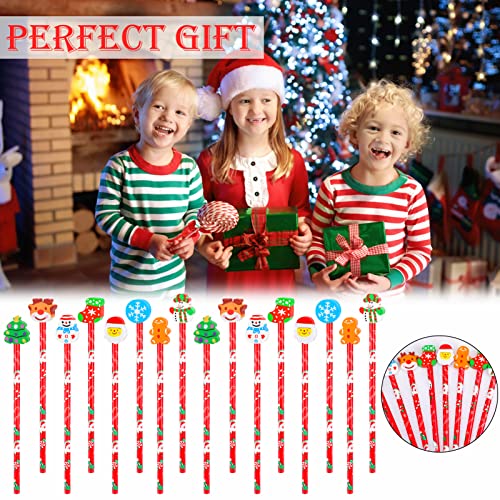 Qpout 16 lápices navideños con borrador gigante miniatura 5