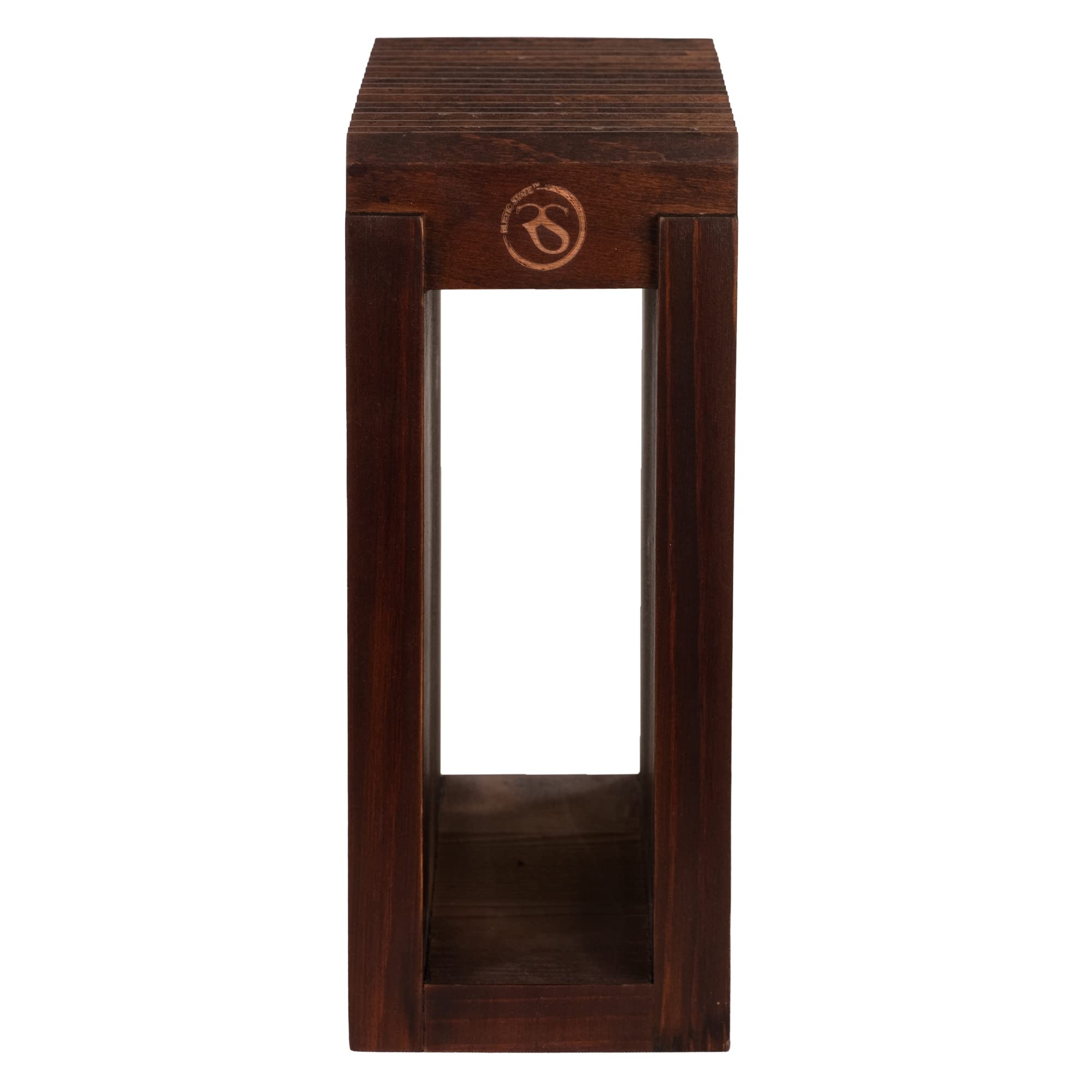 Rustic State Seki Wooden Universal Knife Holder Display Block Stand Without Knives Countertop Tabletop Organizer Storage Walnut