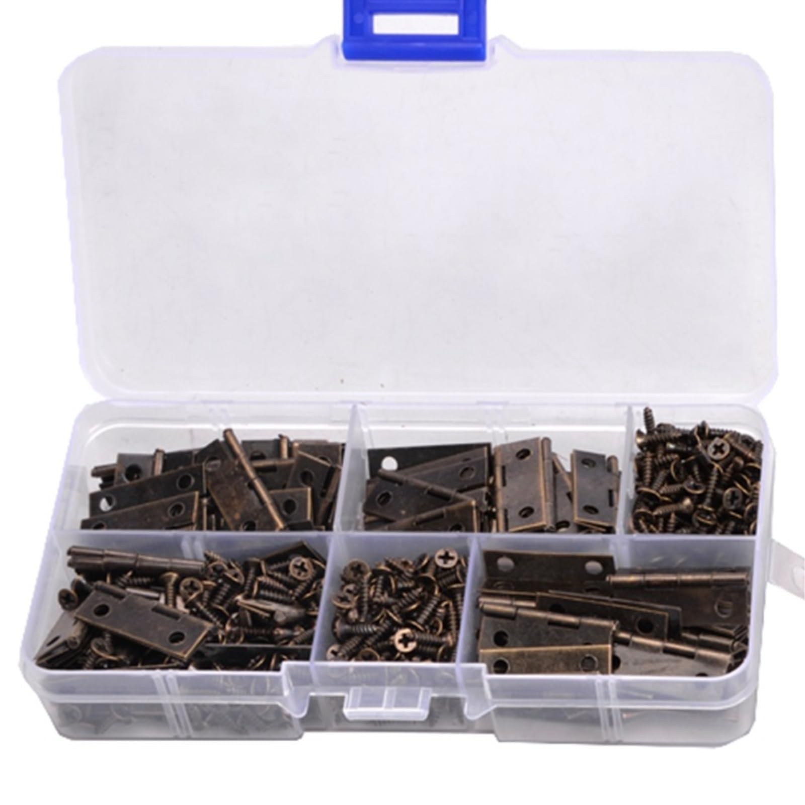 Cbtyacvlp Bronze 100 Pack Mini Butt Hinge With 400 Screws Golden Silver For Crafts Wooden Jewelry Box Cabinet(Bronze)