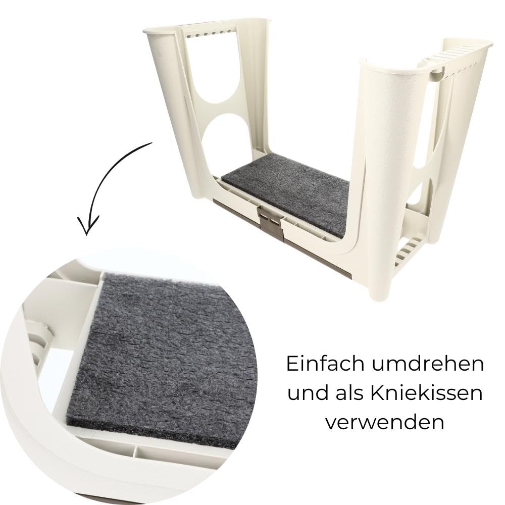 2-in-1 Garten-Kniebank Mit Werkzeugtaschen – Klappbarer Hocker Mit Stauraum & Knieschutz Für Bequemes Gärtnern