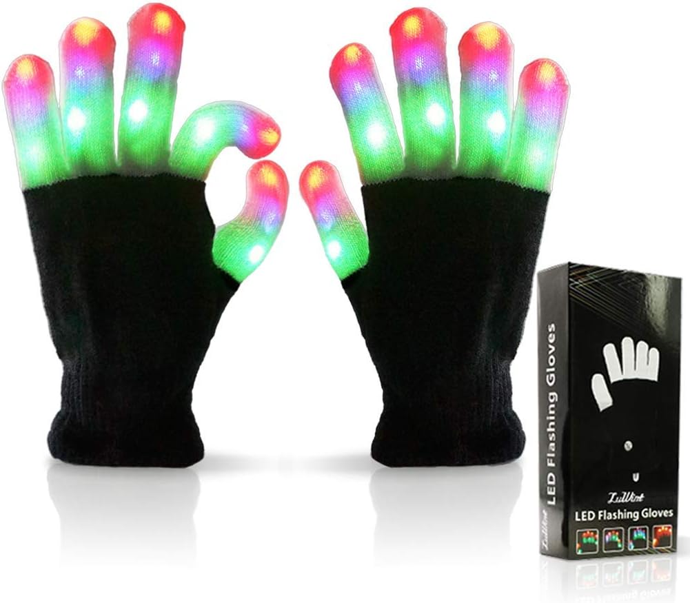 Luwint LED Light Up Gloves, Flashing Sensory Toys for Autism, Cool Party Gifts for Kids Teens Adults