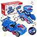Dinosaurier Transformers Auto, Dinosaurier Transformator Auto Spielzeug, Transforming Licht und Musik, Geschenke Junge Dinosaurier Spielzeug ab 3-10 Jahren Junge, Transforming Dinos Car