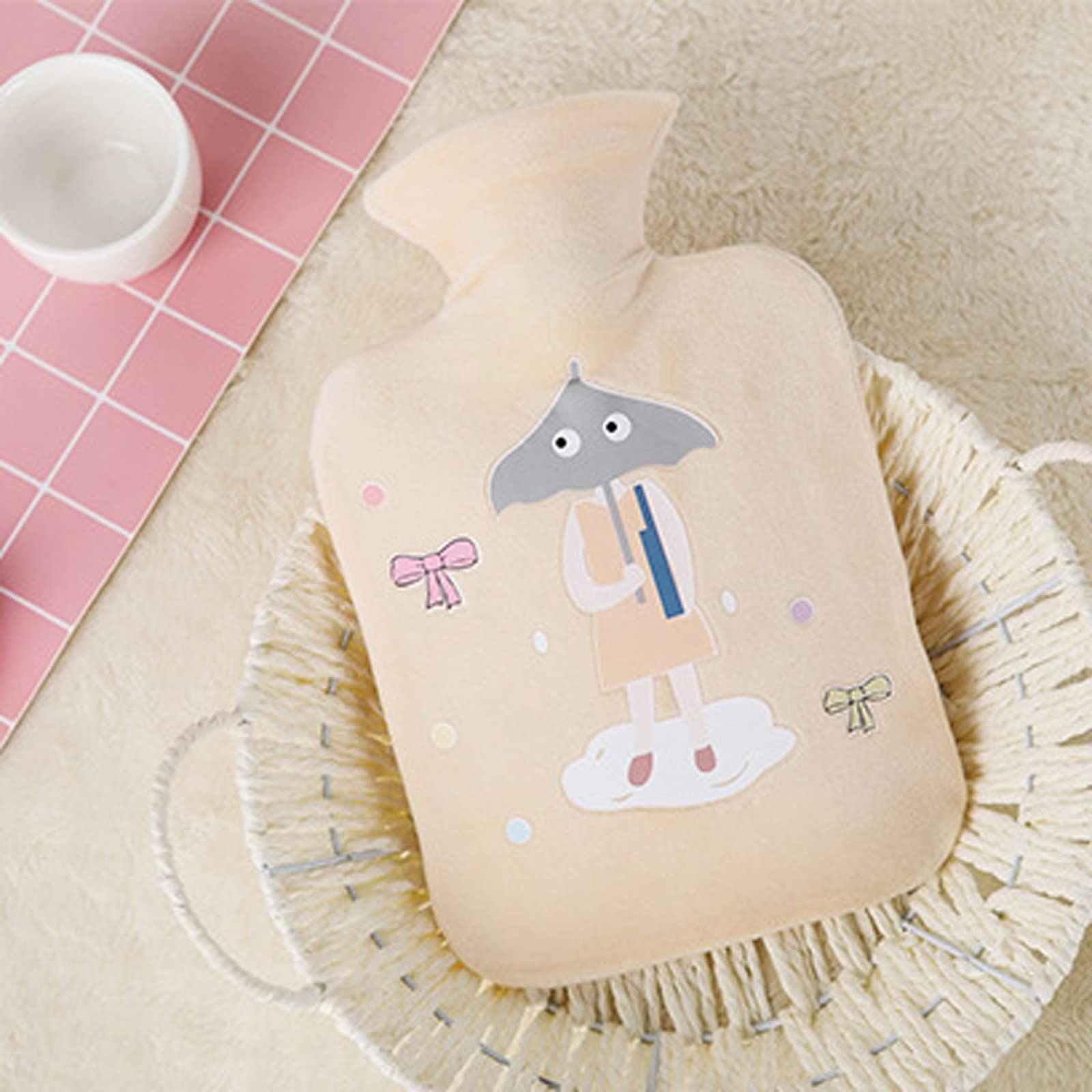 JINGYAN Termofory Cute Water Injection Hot Bottle PVC. Butelka gorącej wody panie pluszowe dłoni