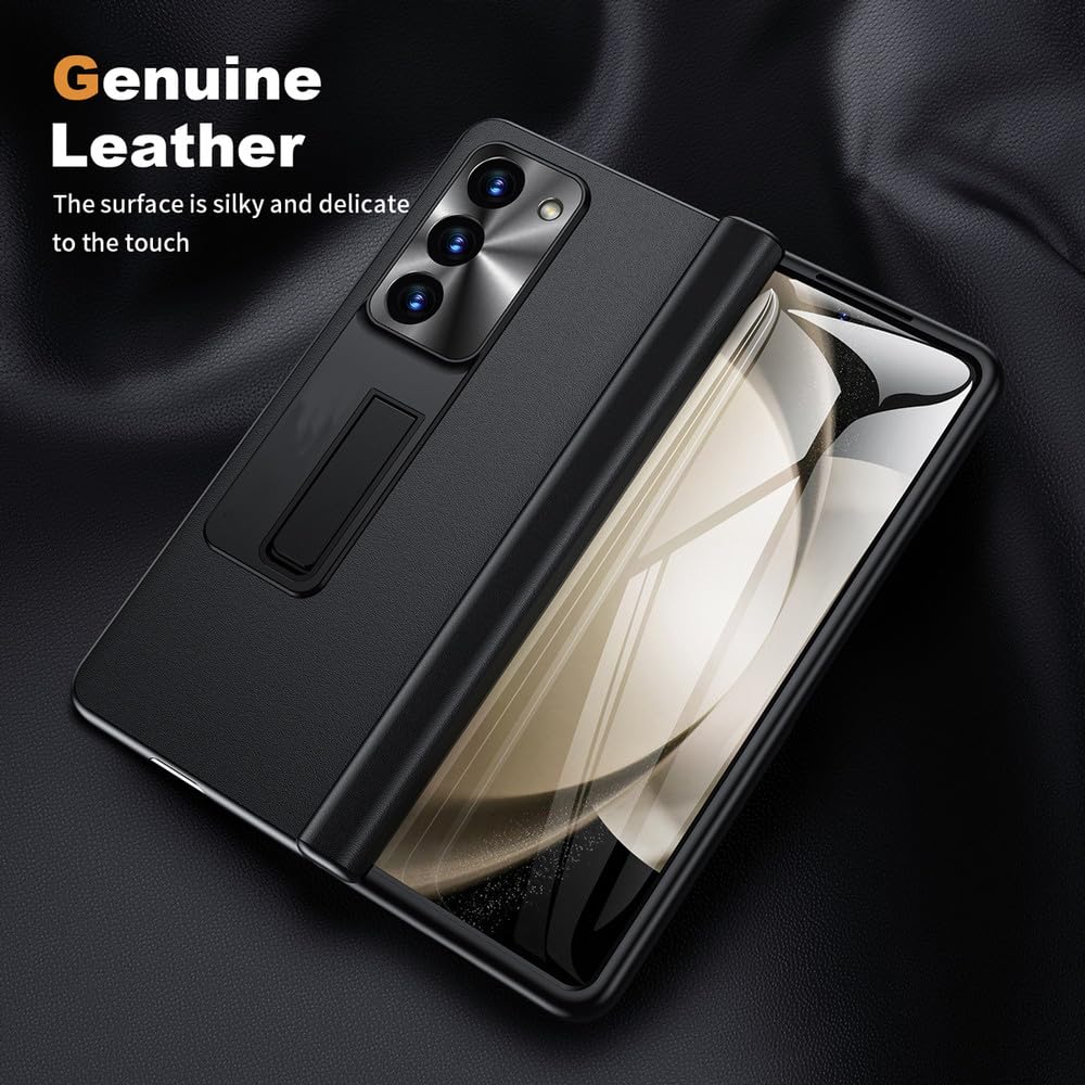 Funda de Cuero para Samsung Galaxy Z Fold 5 Protección de Bisagra magnética para Funda de teléfono Z Fold 4 con Protector de Pantalla, Azul, para Samsung Z Fold 4