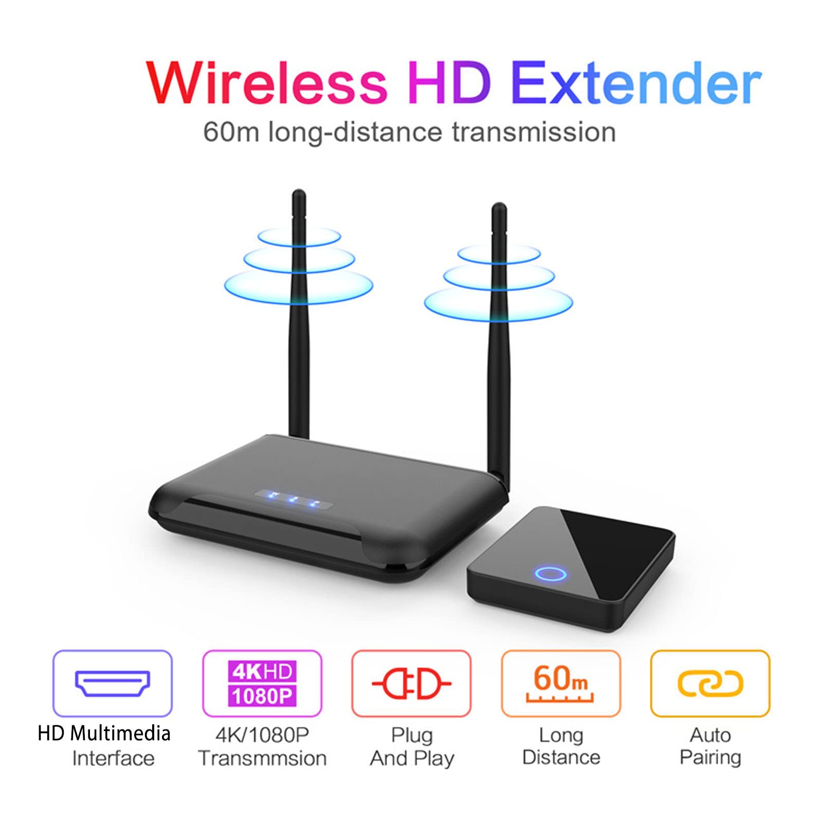 Estensione HDMI Wireless 4K 1080P Per Computer e TV - Dettaglio
