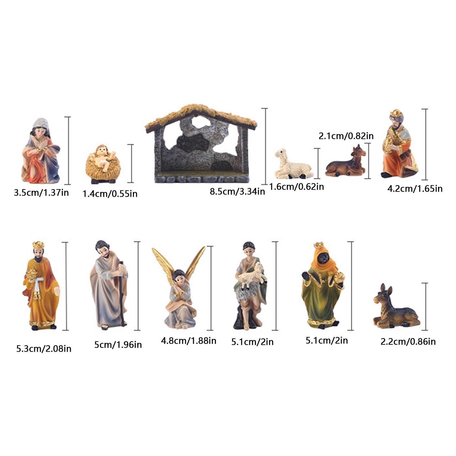 Weihnachtskrippen-Set Szenenornamente Weihnachtskrippen-Krippenset Weihnachtskrippen-Set Krippenszene Heilige Familie Kunsthandwerk Statue Dekoration Zuhause Wohnzimmer Kirche