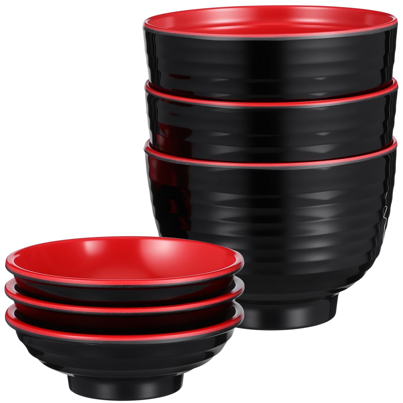 Doitool Set Di 3 Ciotole Giapponesi Piccole Da Zuppa Miso Con Coperchio Melaminica Resistente Al Calore 3.82 Pollici Facili Da Pulire Per Cucina Casa Ramen