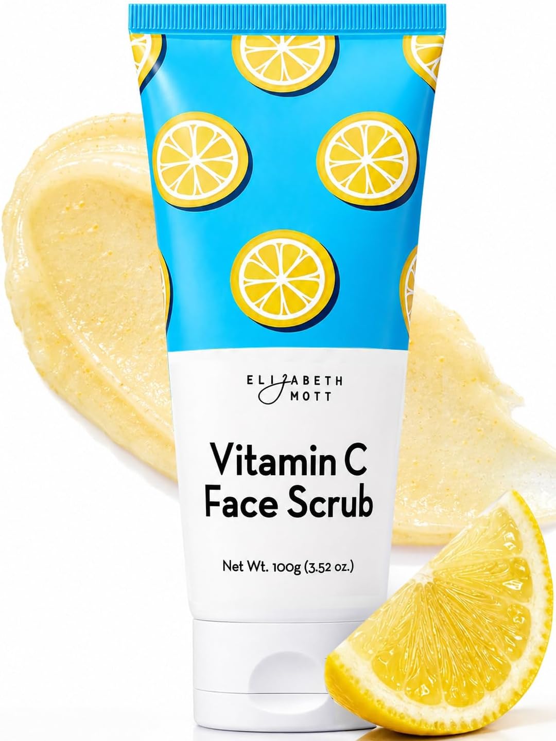Elizabeth Mott Sure Thing Vitamin C Face Scrub, 3.52oz | Vitamin C Heat-Activated Exfoliating Scrub, Deep Pore Cleansing, Smoother Skin, Gentle Brightening, Vegan, Cruelty-Free