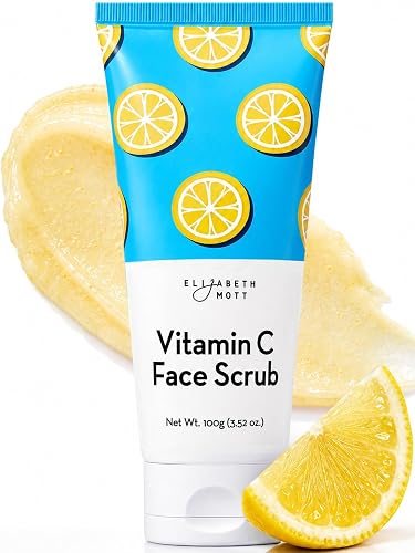 Elizabeth Mott Sure Thing Vitamin C Face Scrub – Heat Activated Exfoliating Facial Cleanser for Deep Pore Cleansing & Smoother Skin – Gentle Brightening Scrub, Vegan & Cruelty-Free Skincare, 3.52 oz