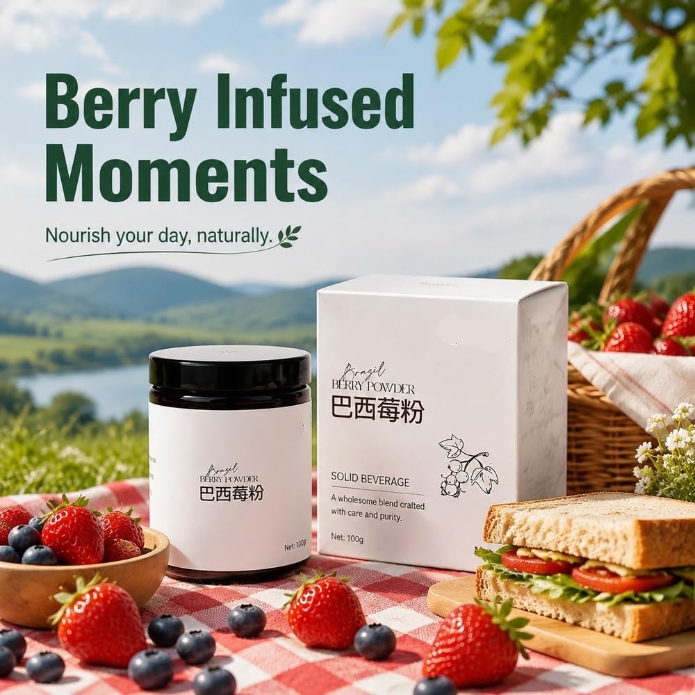 Polvere di bacche di Acai liofilizzate, lattina da 100 g | Polvere di Acai finemente macinata, si scioglie bene, versatile for bevande e dolci