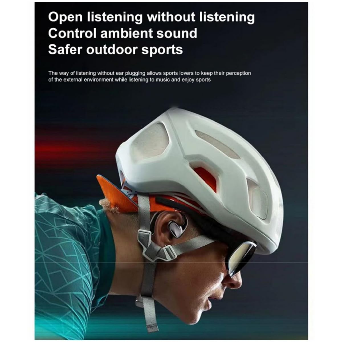 Bezprzewodowe słuchawki TWS z przewodnictwem kostnym - dotykowe słuchawki Bluetooth z mikrofonem i etui ładującym, redukcja szumów, słuchawki do biegania/roweru/wędrówek, niebieskie