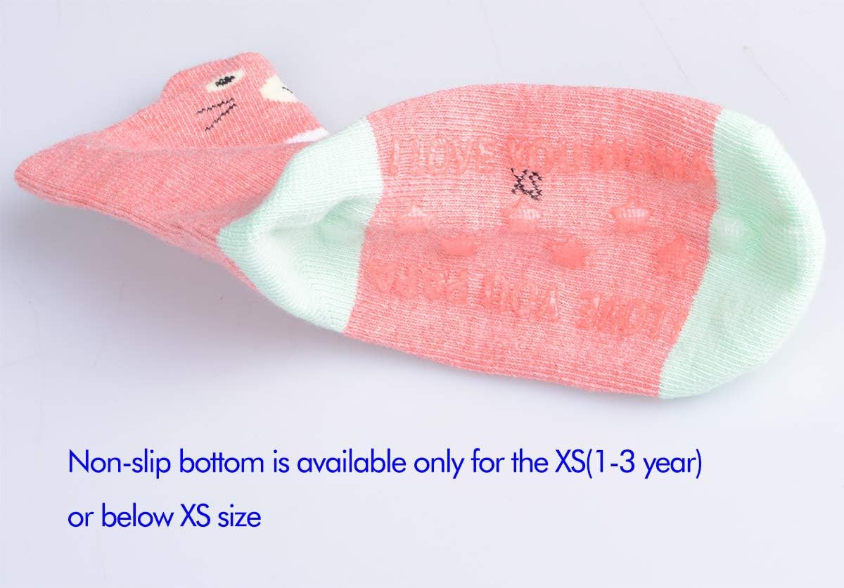 T.H.L.S Girls Socks 5 Pairs Kids Cotton Winter Thicker Animals Cat Bear Toddler Crew Socks Age 0-15 Year - Image 4