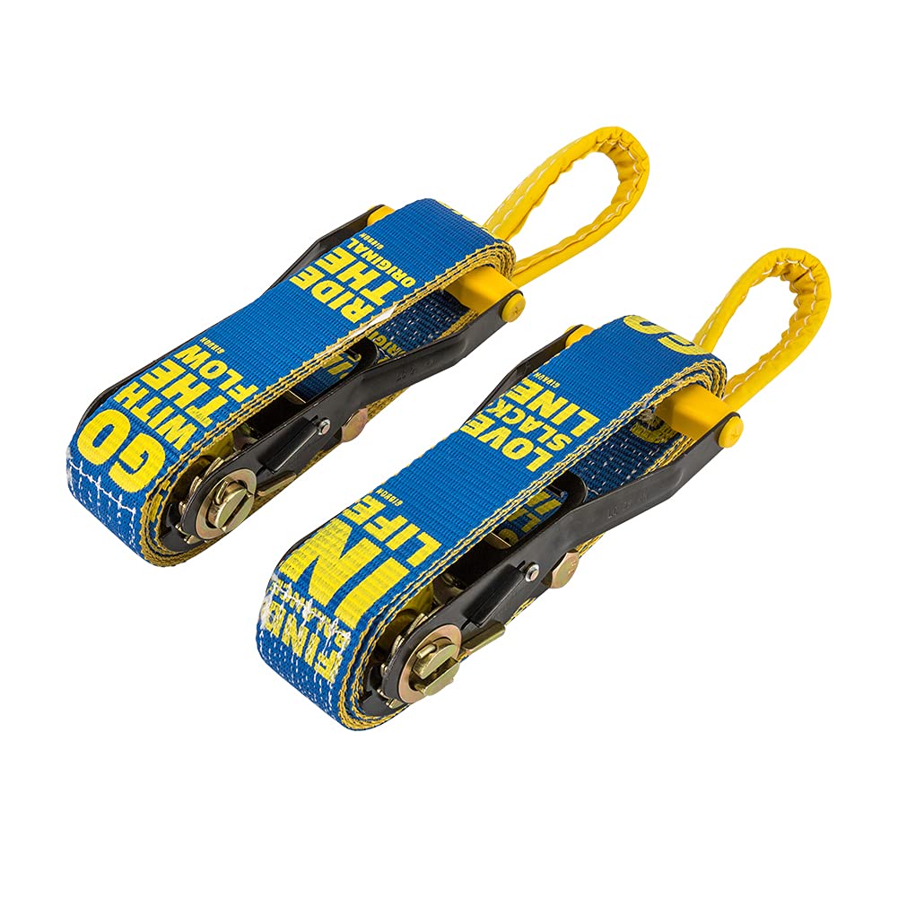 Gibbon 18222 Slackline Flowline Tree Wear Set, 25 m (85,6 Fuß), Kernbalance, Training, Camping, draußen, gelb, FLOWLINE TREEWEAR Gelb
