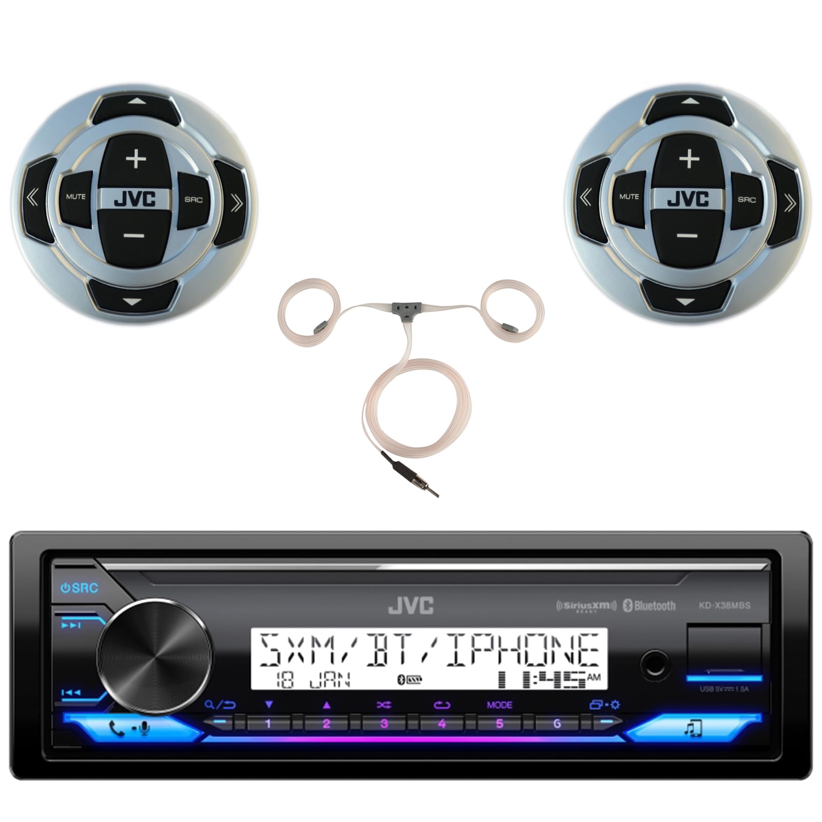 Amazon.com: JVC Single DIN Marine USB/AUX Bluetooth Stereo