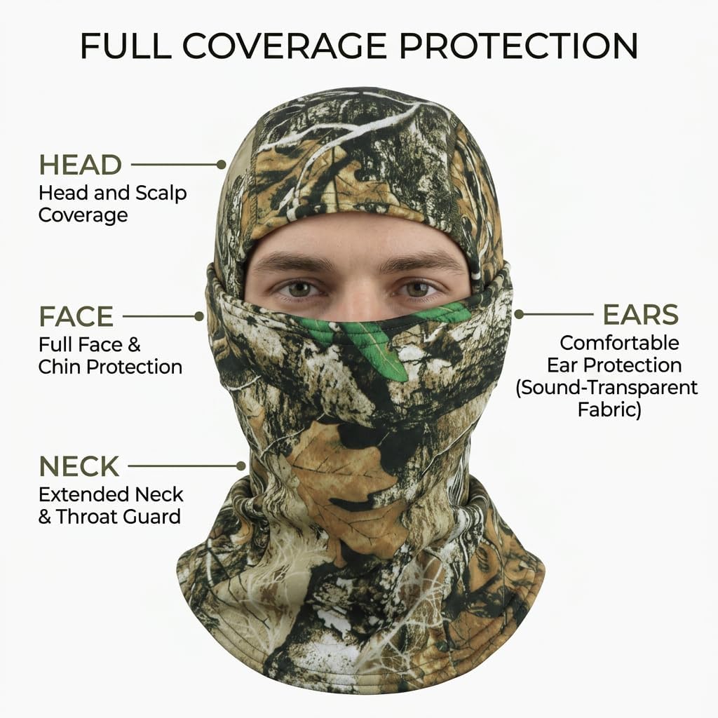 Camo Face Mask Balaclava for Hunting Ski Men Winter Warm Windproof