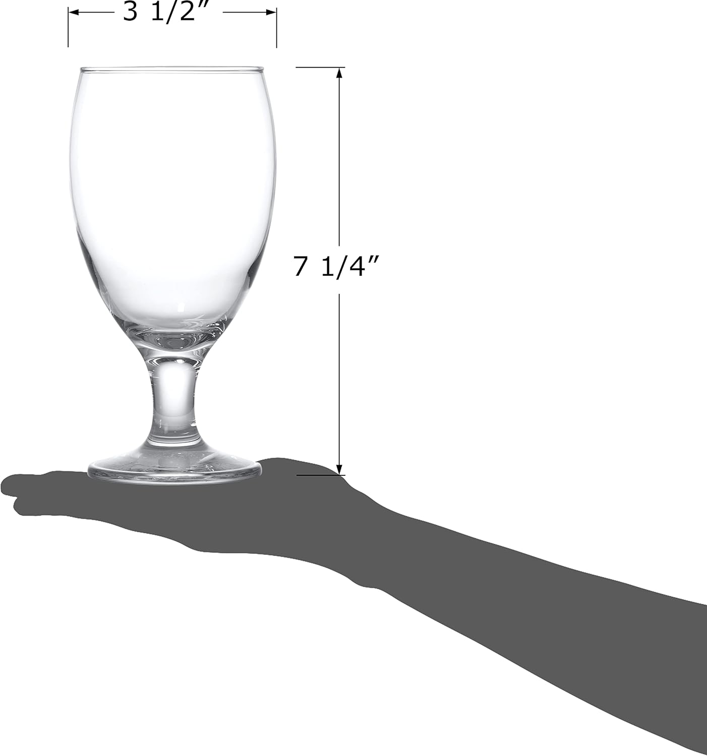 Red Co. Set of 4 Clear 20 Oz Short Stem All Purpose Glass Drinking Goblets