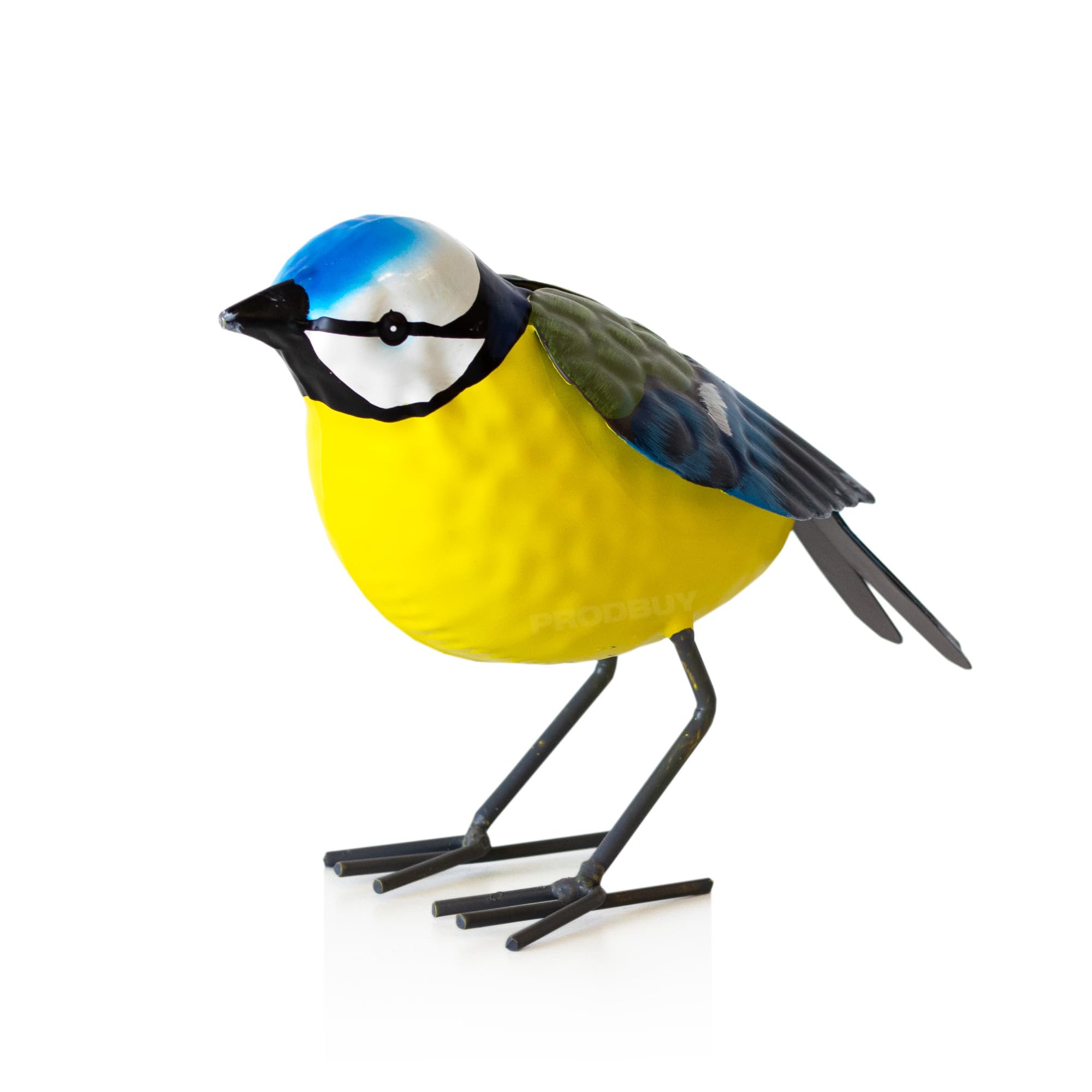 Prodbuy Small 16cm Standing Blue Tit Metal Bird Ornament