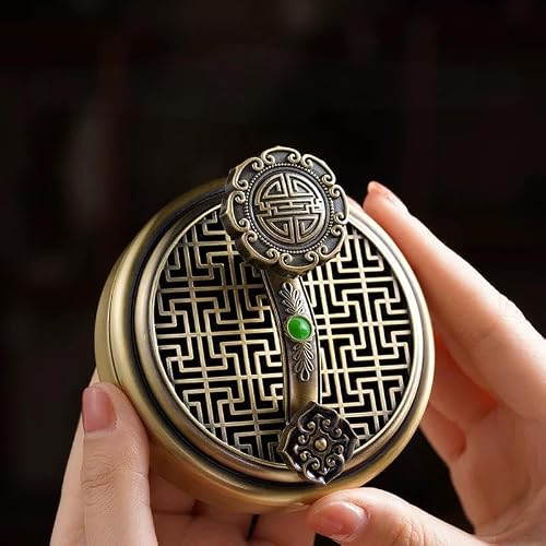 Incense Holder Burner with Detachable Ash Catcher - Brass Cone & Coil Altar for Yoga Meditation, Portable Spiritual Studio Decor, Zen Space Essentials — view 3