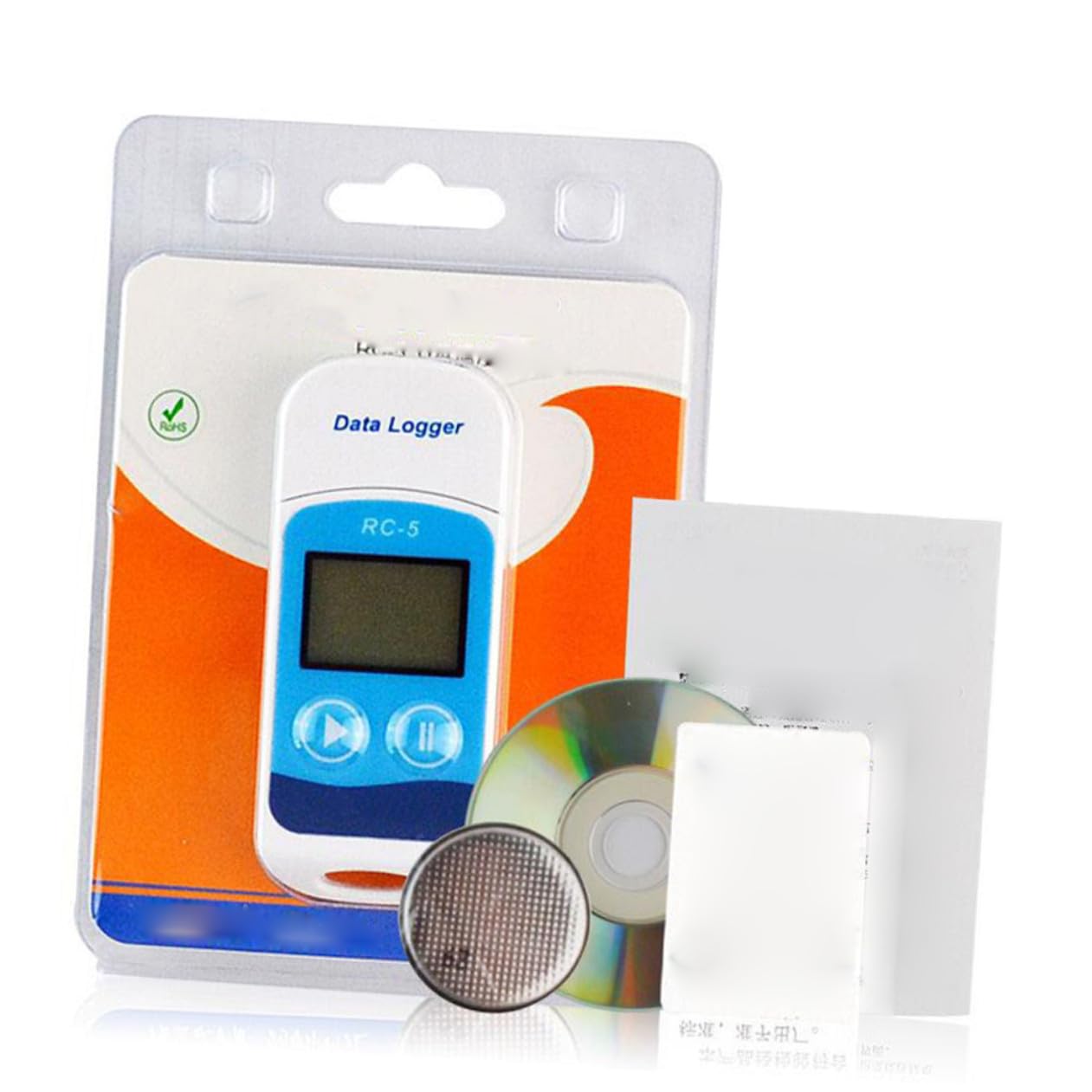 Registratore Temperatura USB Display Lcd Blu, Plastico | Intervallo 30 °c~+70 °c, Risoluzione 0, 1 °c, Allarme Sovratemperatura e Export Dati