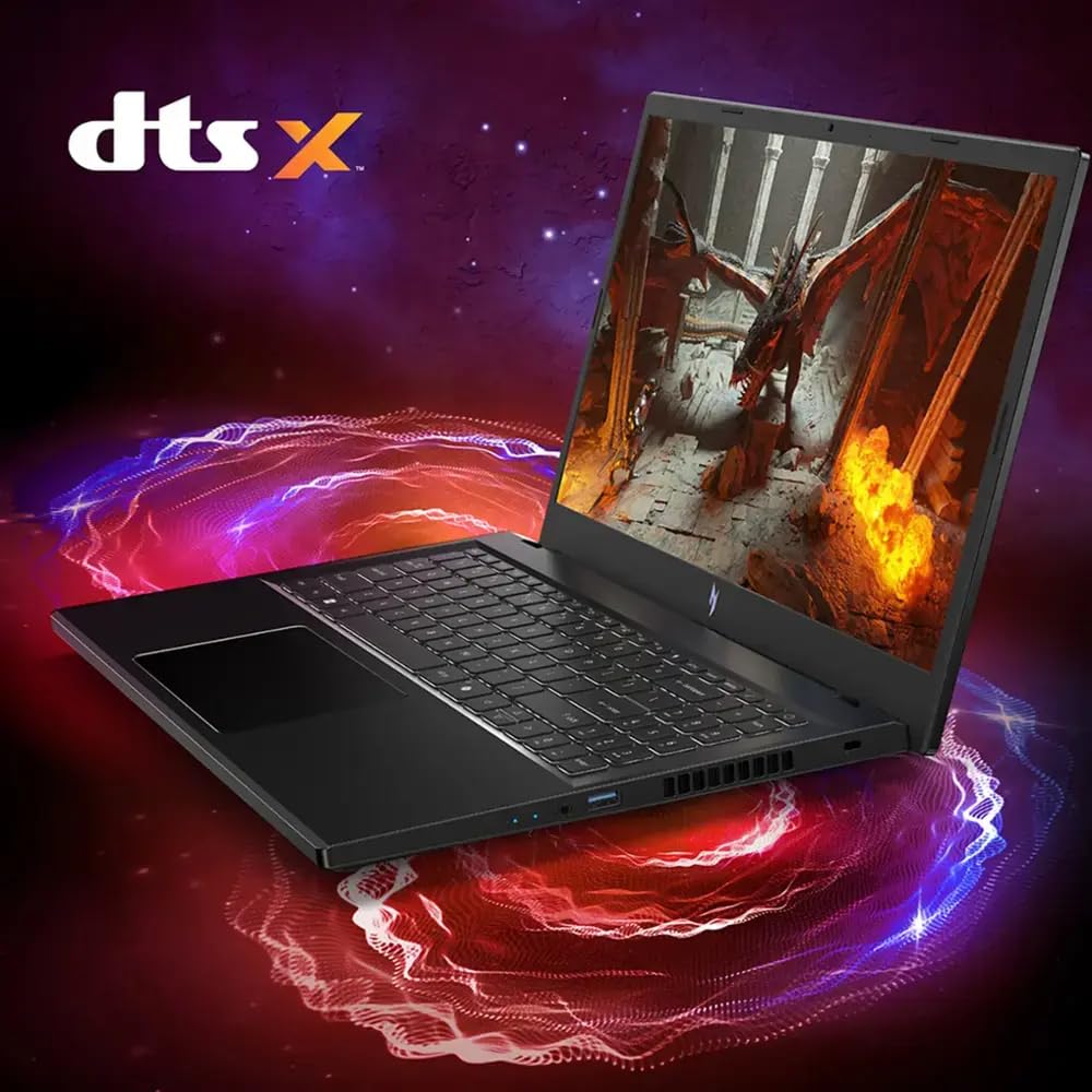acer Nitro V Gaming Laptop, 15.6" FHD IPS Display, 144Hz, AMD Ryzen 5 7535HS, 6 core, GeForce RTX 4050, 16GB DDR5, 1TB SSD, Obsidian Black, Windows 11, BK, borsa per laptop, TWE Mouse Pad & Mouse