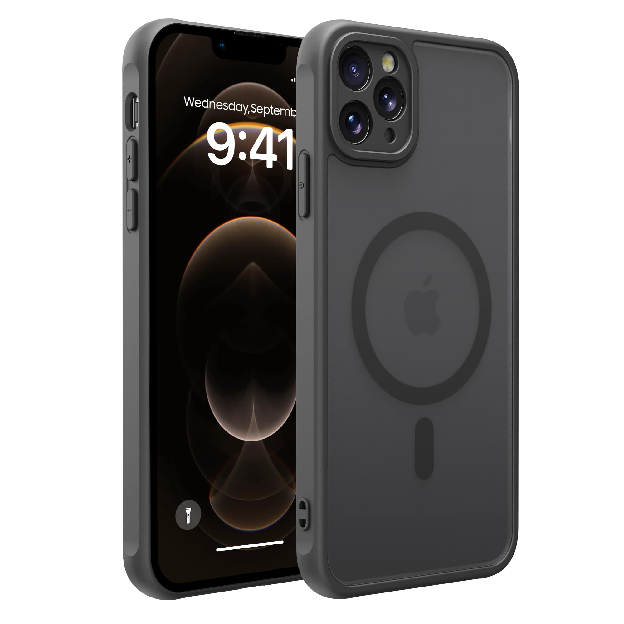 EUMADOVE iPhone 12 pro max 用 ケース Magsafe対応 米軍MIL規格 半透明 ワイヤレス充電