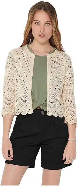 JDYSUN Strickjacke: Cropped Cardigan mit Kragen für Damen