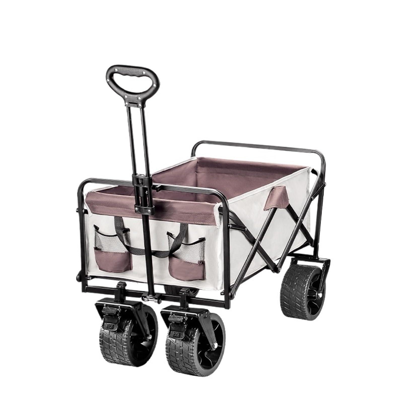 Wagons Carts Foldable, Collapsible Folding Utility Cart Heavy Duty Outdoor Camping Rolling Wagon Portable Lightweight Grocery Trolley with Adjustable Handle,Collapsible Wagon