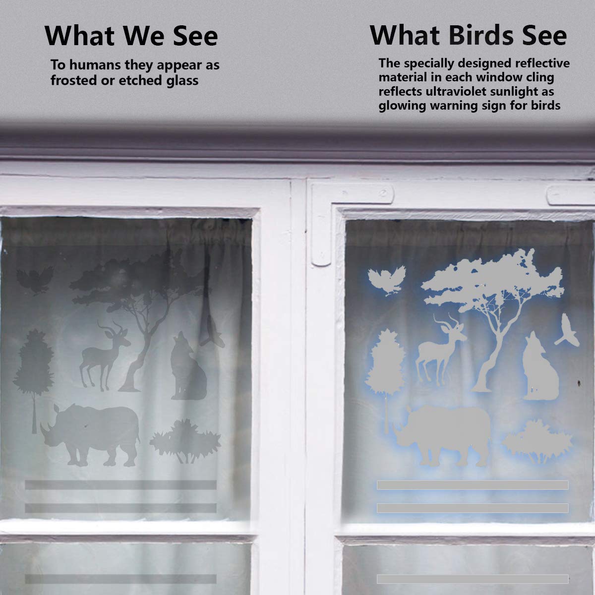 Adesivi Anti-Uccelli Per Finestre | 32 Pezzi Forma Foglia, UV Riflettenti, Facili Da Applicare - Foto 12