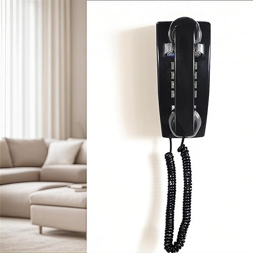 Miniatura 3 de Teléfono de pared, teléfono fijo con cable para el hogar, teléfono de casa retro para el hogar, oficina, hotel, cabina telefónica, escritorio