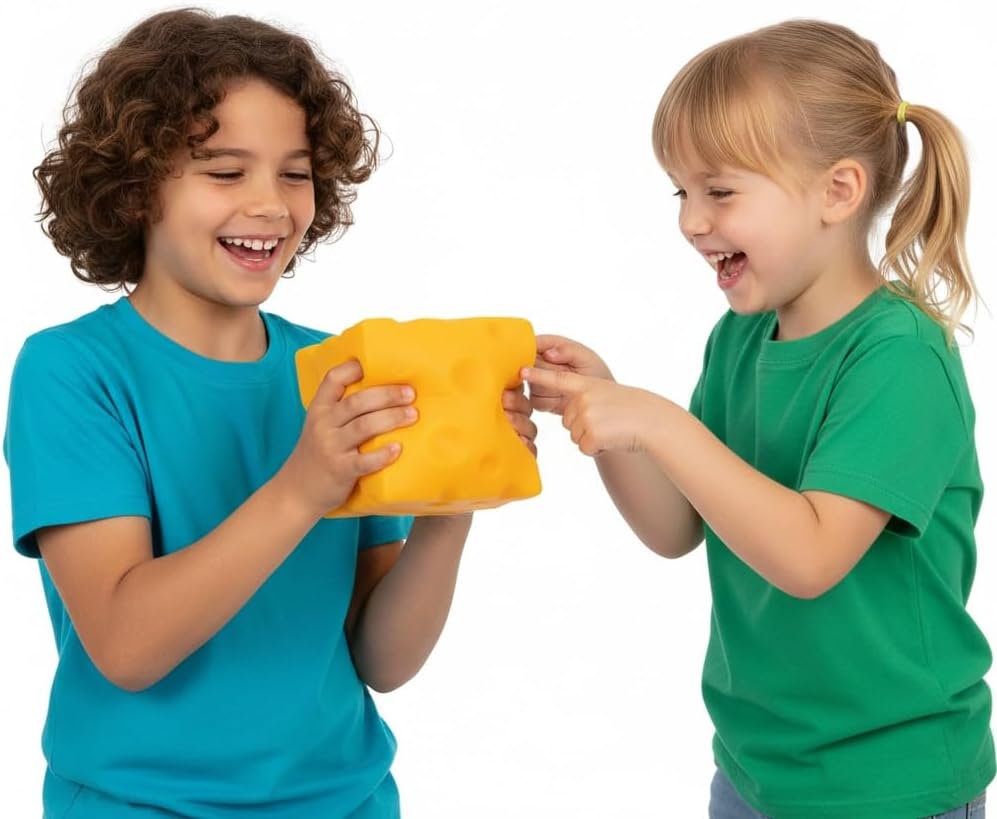 Viral Squishy Cheese Squishy Toy, 5 Inch Jumbo Stress Relief and Anxiety Relief Squeeze Toy for All to Enjoy! Yellow