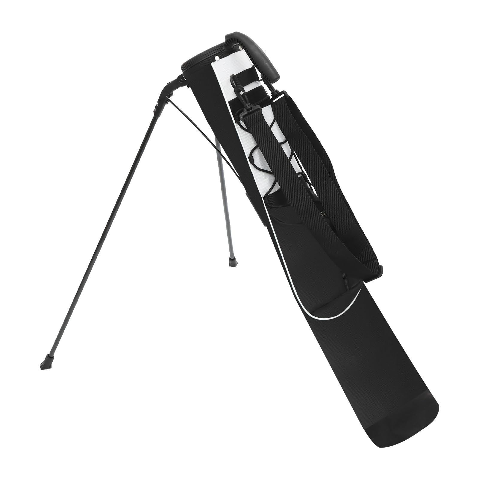 MIIWWOWO Golf Stand Carry Bag with Shoulder Strap & Bracket, 6.24 x 34 Inch, Carry 3-5 Clubs, Portable Lightweight Golf Club Travel Bags for Women and Men (Black)