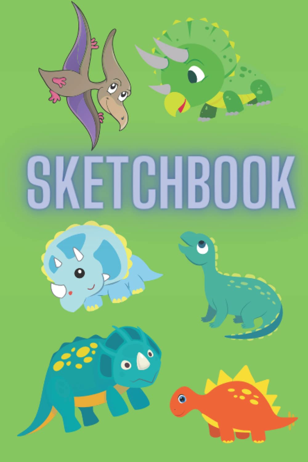 DINOSAUR SKETCHBOOK FOR KIDS 6X9 BLANK, DOODLING, JOURNAL, DRAWING,painting