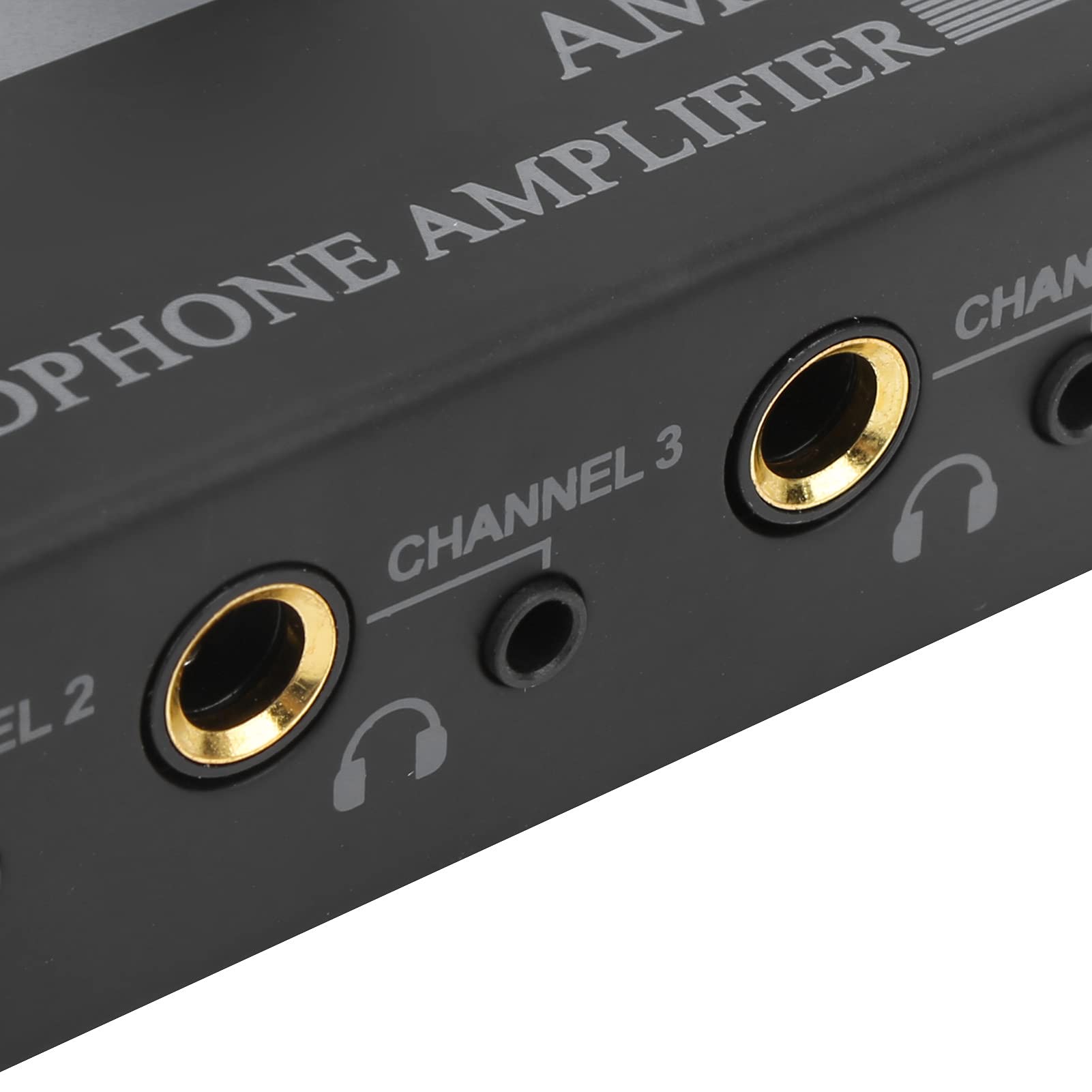 Asixxsix Amplificateur de Casque, 4 Canaux Stéréo pour Casque, Contrôle du Volume, Amplificateur de Casque, Moniteur Compatible avec Les Téléphones, Ordinateur, Sortie Audio Stéréo.