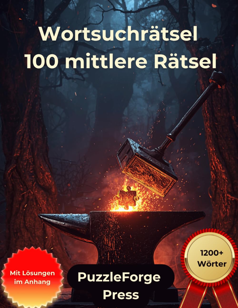 Wortsuchrätsel - 100 mittlere Rätsel: Großdruck für Erwachsene und Senioren | Großformat | 1 Rätsel pro Seite | Mit Lösungen im Buch | Über 1200 ... für Konzentration & Gehirntraining)