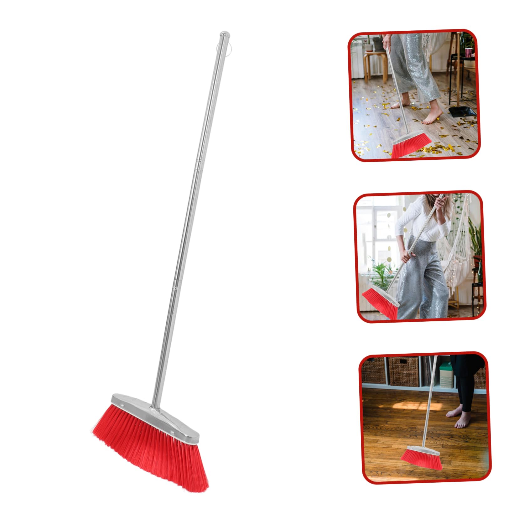 3pezzi Scopa per Pulizie Domestiche con Inossidabile e Setole Morbide per e Raccoglie Efficientemente e Graffiare